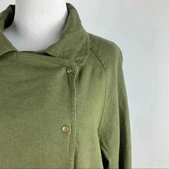 Love tree womens jacket size M army green moto button down armycore - Picture 2 of 9